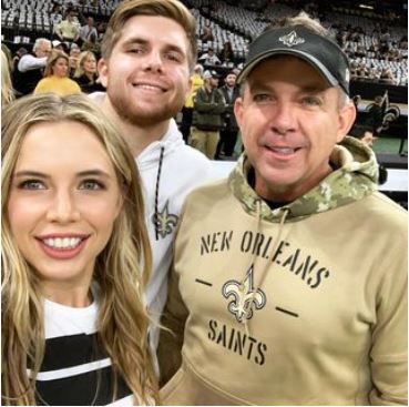 Meghan Payton with her father Sean Payton and brother Connor Payton